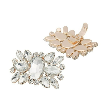 

1pcs Rhinestone Wedding Square Clamp Women Bride Shiny Decorative Clips Shoe Decorations Charm Buckle Shoe Clip GOLD