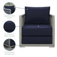 thumbnail image 6 of Modway Aura 3 Piece Outdoor Patio Wicker Rattan Set in Gray Navy by Modway, 6 of 7