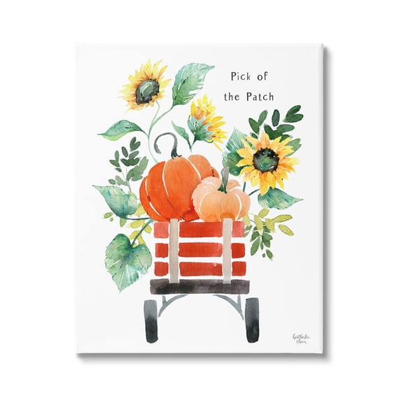 Stupell Industries Pick of the Patch Seasonal Autumn Plants Sunflowers Graphic Art Gallery Wrapped Canvas Print Wall Art, Design by Heatherlee Chan