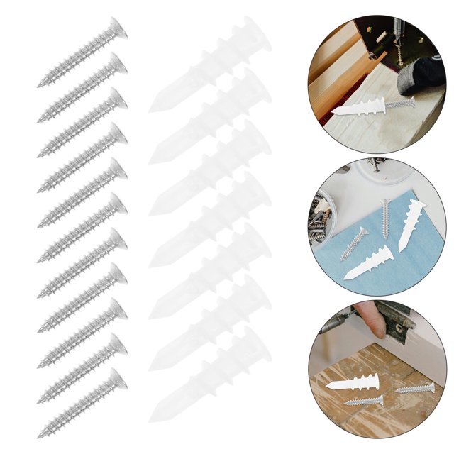 OULII 1Ensemble Kit d'Ancrage et Vis pour Fixation de Cloison Sèche Plastique Robuste et Fer Couleurs Assorties