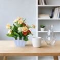 thumbnail image 1 of Arreglo floral artificial de plástico para interiores con pequeñas plantas en maceta, múltiples colores, decorativo para hogar, oficina y escritorio., 1 of 6