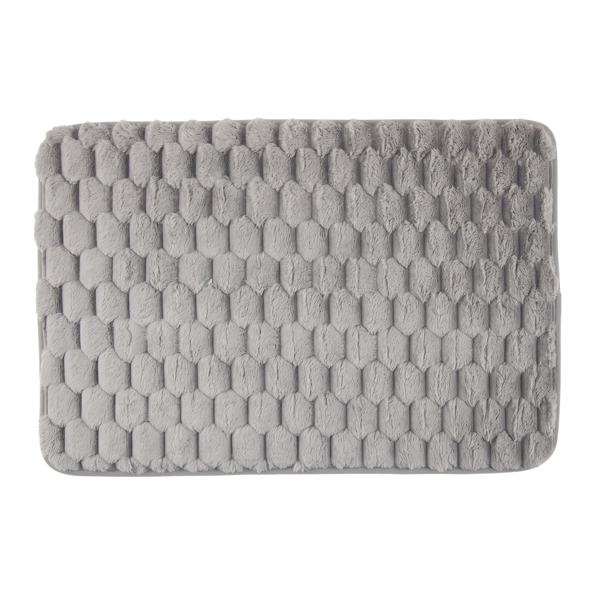 Unique Bargains Luxury Ultra Soft Absorbent Microfiber Bath Mat Non Slip Grey 24  x 16