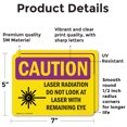 thumbnail image 2 of (2 Pack) Laser Radiation Do Not Look With Symbol OSHA Caution Radiation Sign, 2 of 7