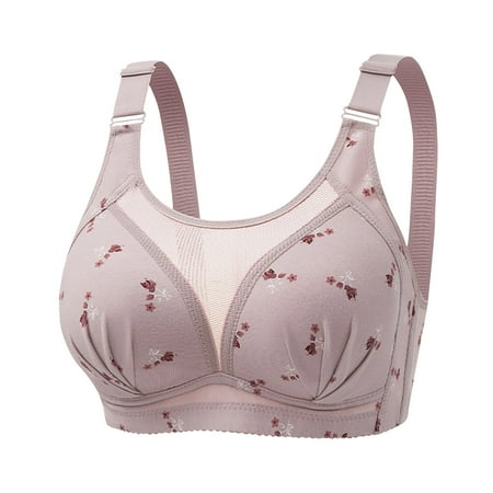 Lovzfmll Bras for Women Plus Size Back Snap Printed Collection Accessory Breast Gathering Thin Strapless Style Full Coverage Bra