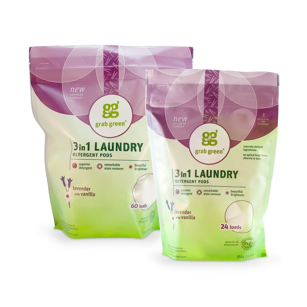 Grab Green 3 in 1 Laundry Detergent Pods Lavender with Vanilla (84
