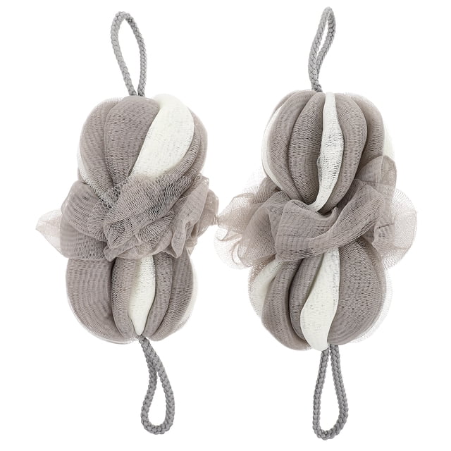 2Pcs Practical Long Shower Ball Lovely Supple Bath Flower Foaming Bath Ball