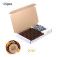 thumbnail image 3 of 100 piezas de botellas de aceite esencial botellas de aceite esencial de vidrio de 1 ml 2 ml y 3 ml [tipo tapón sin orificio caja de regalo de 100 piezas marrón de 2 ml] ANGGREK  Otros, 3 of 8