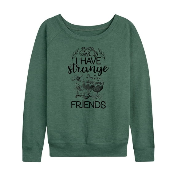 Alice In Wonderland - I Have Strange Friends - Women's Lightweight French Terry Long Sleeve Shirt