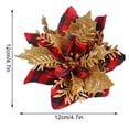 thumbnail image 3 of Festive Wreath & Tree Decorations Silver Glitter Poinsettia Flowers for Christmas, 3 of 8