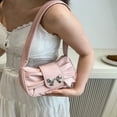 thumbnail image 4 of LNGOOR Cloud Shaped Wrinkled Solid Color Shoulder Bag With Bowknot  Fashionable And Versatile, 4 of 7