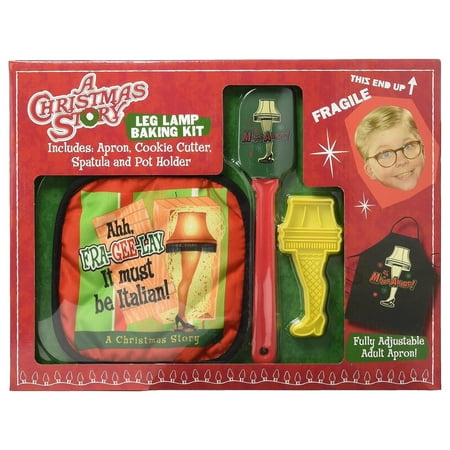 A Christmas Story Leg Lamp Baking Kit with Apron, Cookie Cutter & Pot Holder Set