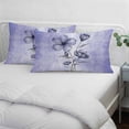 thumbnail image 4 of Purple Floral Standard Size Pillow Cover,Pillowcase Protectors with Zipper,Breathable Decorative Throw Pillow Case Cover,Vintage Botanical Gradient Pastel Painting Pillow Shams for Couch 20x26Inch, 4 of 8