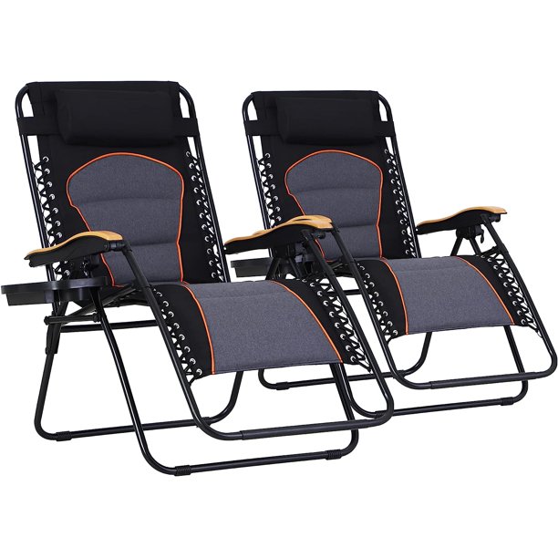 MFSTUDIO Zero Gravity Chairs Oversized Patio Recliner Chair Padded