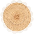 thumbnail image 2 of Sivi 3 x 3 Feet Handmade Scallop Braided Jute Rug - Natural Jute Round Rug, 2 of 14