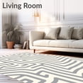 thumbnail image 2 of ODIKA 6'x9' Machine Washable Non-Slip Area Rug, Nordic Maze Interlocking Abstract Contemporary Design High Traffic Rug, Gray, 463923, 2 of 7