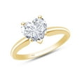 thumbnail image 2 of AFFY 5 Carat Heart Cut White Cubic Zirconia Solitaire Ring for Women 14K Yellow Gold over Silver-6, 2 of 4