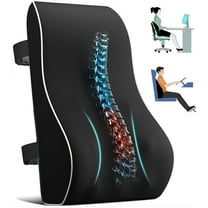 GIRACOA Lumbar Support Pillow for Office Chair – Full Back Support Cushion with Memory Foam, Adjustable Straps & Breathable Mesh Cover, Ergonomic Back Rest for Office, Gaming, Car Seat & Home Use