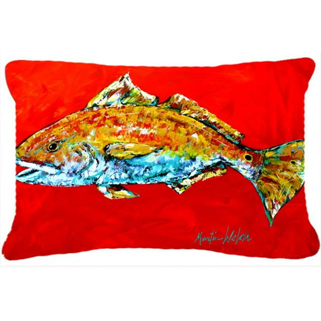 Poisson - Oreiller Décoratif en Tissu Intérieur et Extérieur Rouge Fish Red Head