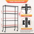 thumbnail image 6 of YRLLENSDAN 4 Tier Metal Shelving Units for Home, 1400 lbs Capacity Storage Shelves for Kitchen 35.6"L x 14"W x 61.8"H Heavy Duty Wire Shelving Rack Garage with Wheels for Pantry Closet Laundry, 6 of 6