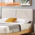 thumbnail image 6 of VECELO Queen Size Bed Frame with Upholstered Linen Fabric Adjustable Headboard, Strong Wood Slats Supports, No Box Spring Needed, Beige, 6 of 11
