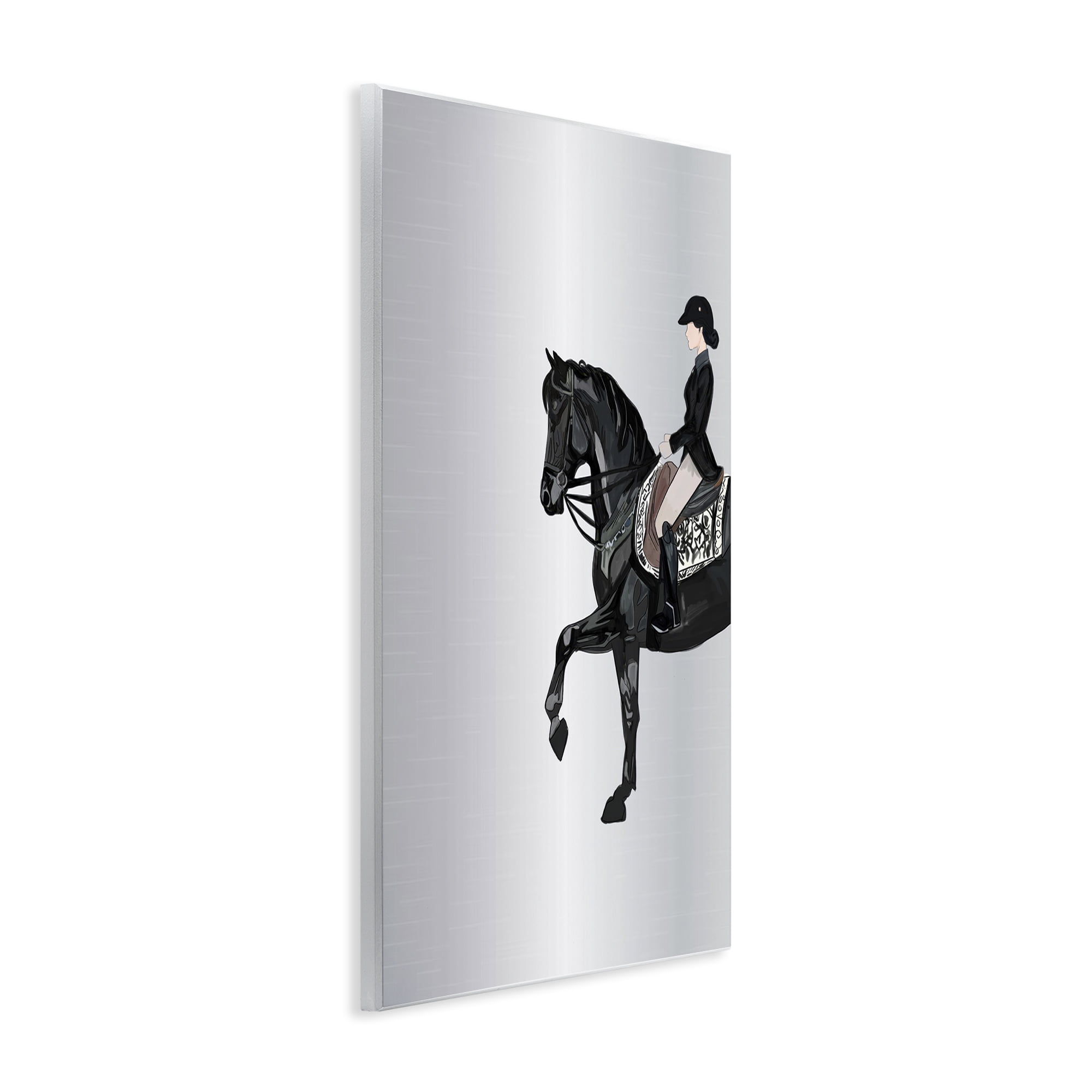 Stupell Industries Silver Rider Jockey Animals & Insects Painting Unframed Art Print Wall Art, 13 x 19