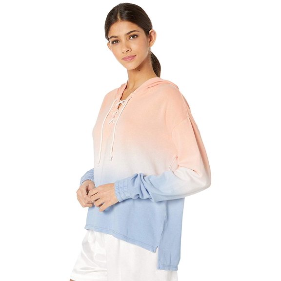 P.J. Salvage Womens Lace Up Pajama Sweatshirt Top, Orange, Medium