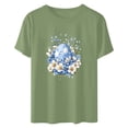 thumbnail image 4 of UPPADA Femmes Easter Oeufs Imprimé T-Shirts Heureux Easter Graphique Bunny Lapin Mignon T-Shirts Manches Courtes Décontracté Col Rond T-Shirts Été Basique Coupe Régulière Chemises Vert,TG, 4 of 5
