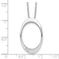thumbnail image 3 of 925 Sterling Silver Box Necklace with Pendants Chain White Ice 18 Inch Diamond Open Oval 2 Extender 20 19 mm, 3 of 7