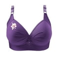 thumbnail image 4 of Wireless Support Bras for Women Plus Size Breathable Daily Underwear Small Print Bra Purple XS-4XL, 4 of 4