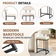 thumbnail image 3 of CRERIYO Counter Height Bar Stools Set of 2, Upholstered Kitchen Island Chairs with Thick Padded Seats, Backrests and Sturdy Metal Frame, Linen, 3 of 9