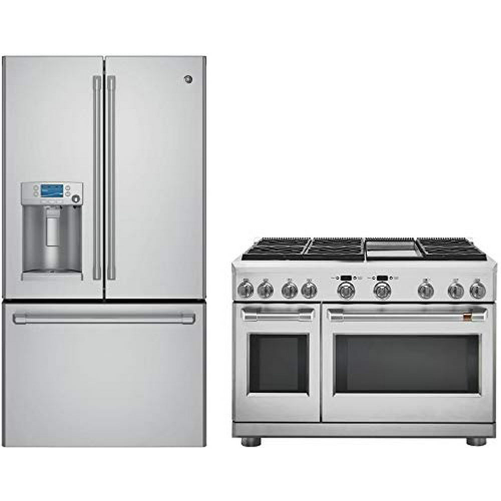 GE Cafe 2 Piece Kitchen Appliance Package with CFE28USHSS 36" Smart