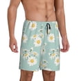 thumbnail image 2 of Sikiie Floral Daisy Mens Pajama Shorts, Lightweight Lounge Pant with Pockets Soft Sleep Pj Shorts for MenLarge, 2 of 6