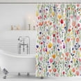 thumbnail image 4 of Colorful Spring Floral Waterproof Fabric Shower Curtain,Farmhouse Botanical Summer Waterproof Fabric Shower Curtain for Bathroom Curtains Bathtubs Hotel Shower Curtains with 12 Hooks Stall 54x78in, 4 of 8