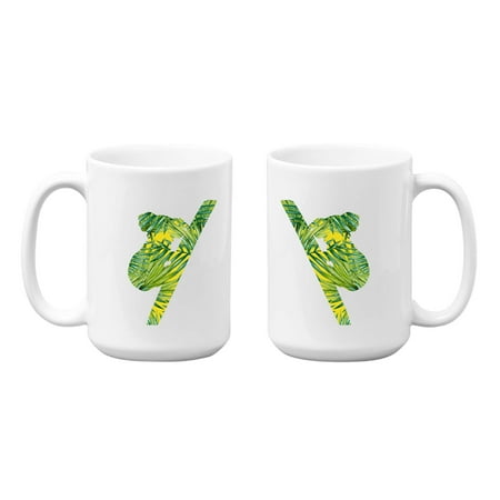 

Leaves Pattern Koala on 15 oz White Ceramic Mug (Pattern3)