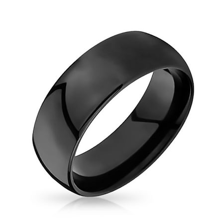 Plain Simple Dome Black Couples Wedding Band Tungsten Ring For Men For Women Comfort Fit