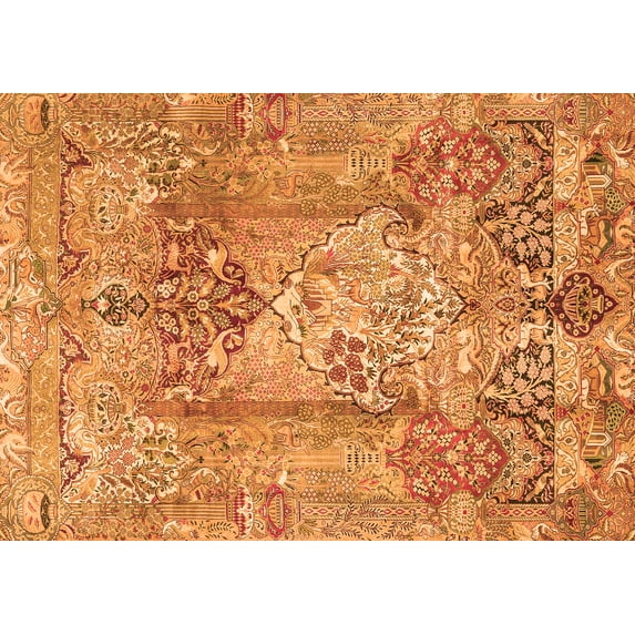Ahgly Company Indoor Rectangle Persian Orange Traditional Area Rugs, 4' x 6'