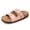Nude Pink, variant on Women's Cork Footbed Sandals with Arch Support, Adjustable Double Buckle Slip-On Slides, Open Toe Flat Sandals with PU Upper for Summer