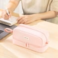 thumbnail image 3 of Estuche Grande para Lápices de Gran Capacidad, Estuche para Bolígrafos con 2 Compartimentos para Niñas, Niños, Adolescentes, Estudiantes, Adultos, Rosa, 3 of 5