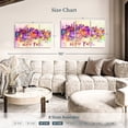 thumbnail image 4 of Elephant Stock New York City Abstract Wall Art - Horizontal Multi Panel Canvas - Living Room Wall Decor - City Multi Panel - Yellow And Purple Decor - 38" x 24", 4 of 8