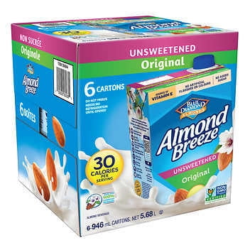 Almond Breeze Unsweetened Original Almond Milk, 946 mL, 6-pack