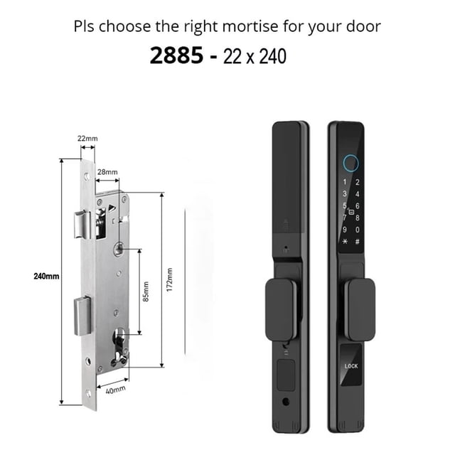 Waterproof Smart Door Lock Fingerprint APP Password RFID Card Keyless Digital Electronic Lock Aluminum/s Sliding ,Easy Installation