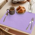 thumbnail image 4 of Violet Purple Placemats Set of 4, Farmhouse Solid Purple Color Modern Art Washable Wipeable Table Mats for Dining Tables, Indoor Outdoor Kitchen Place Mats for Holiday Party Table Decor, 4 of 9
