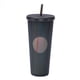thumbnail image 1 of Vaso de agua de gran capacidad de 710ML/24OZ, vaso mate completamente tachonado, vaso de plástico re Tomshoo  Negro transparente, 1 of 7