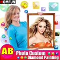 thumbnail image 2 of HOMFUN-pintura de diamante personalizada con foto, imagen de diamantes de imitación, bordado con cuentas, punto de cruz 5D, decoración del hogar, 2 of 4