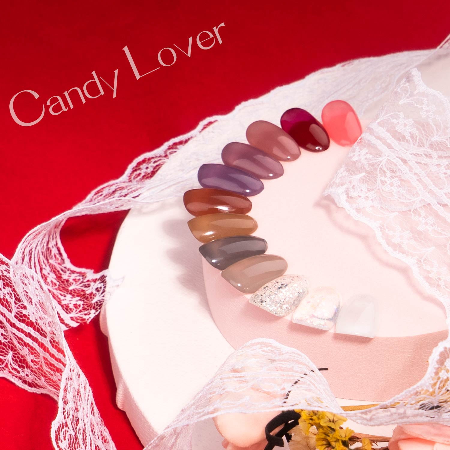 Candy Lover Gel Nail Polish Kit with UV LED Lamp, 12 Colors Cool Juliet Gel Polish Starter Kit, All-in-One Quick Dry Long-Lasting Nail Gel Kit with Manicure Tools Valentine Gift for Women