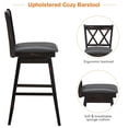 thumbnail image 5 of Giantex 29" Counter Height Cushioned Bar Chair, 360° Swivel Farmhouse Barstool w/Ergonomic Backrest, Waterproof PVC Surface & Solid Wood Structure, 5 of 6