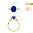 thumbnail image 5 of ANGARA Lab Grown 3.3 Ct Blue Sapphire & Diamond Engagement Ring for Women in 14K Yellow Gold (Size-10x8mm) | September Birthstone, Anniversary, Jewelry Gift for Women | Lab-Grown Blue Sapphire Ring, 5 of 8