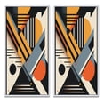 thumbnail image 2 of Designart "Composing Graphics with Retro Flair I" Modern Geometric Framed Wall Art Set Of 2 - Modern Blue Gallery Wall Frame Set For Home Decor, 2 of 6