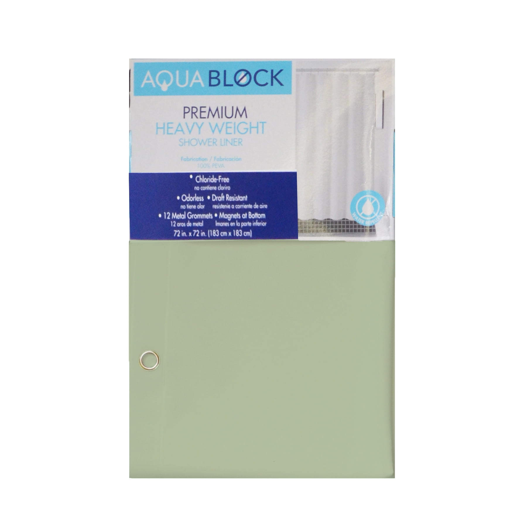 Sage Green PEVA 10 Gauge Shower Curtain LinerPremium Heavy Weight