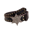 thumbnail image 1 of Cinturón de piel sintética con hebilla decorativa para mujer, accesorio de vestir Negro, 1 of 9